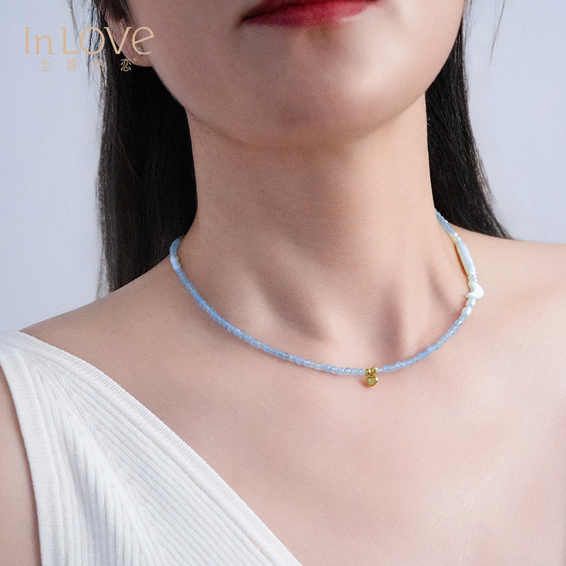 18K Necklace Moonlit Elegance
