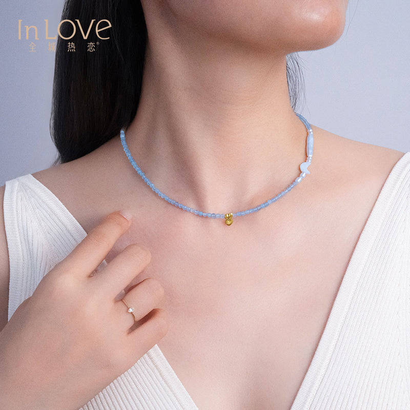 18K Necklace Moonlit Elegance