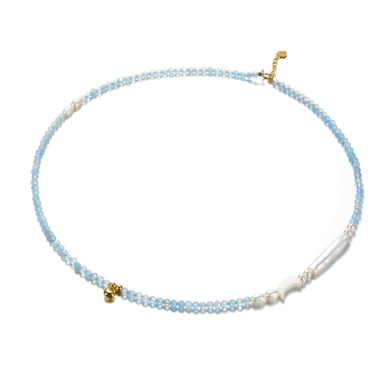 18K Necklace Moonlit Elegance