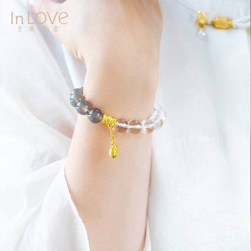 24K White Crystal Bracelet