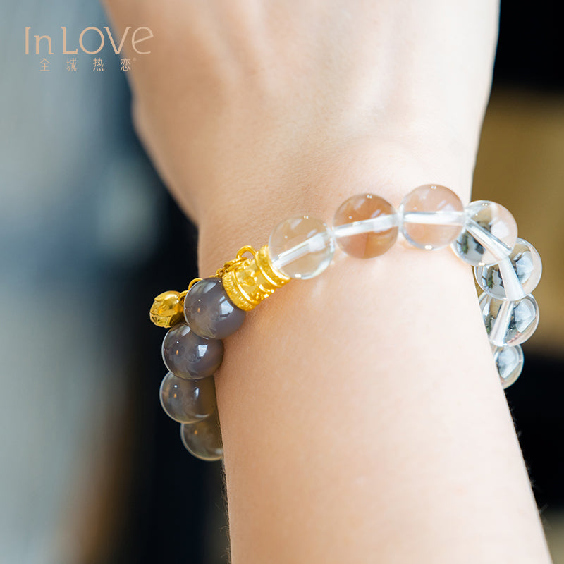 24K White Crystal Bracelet