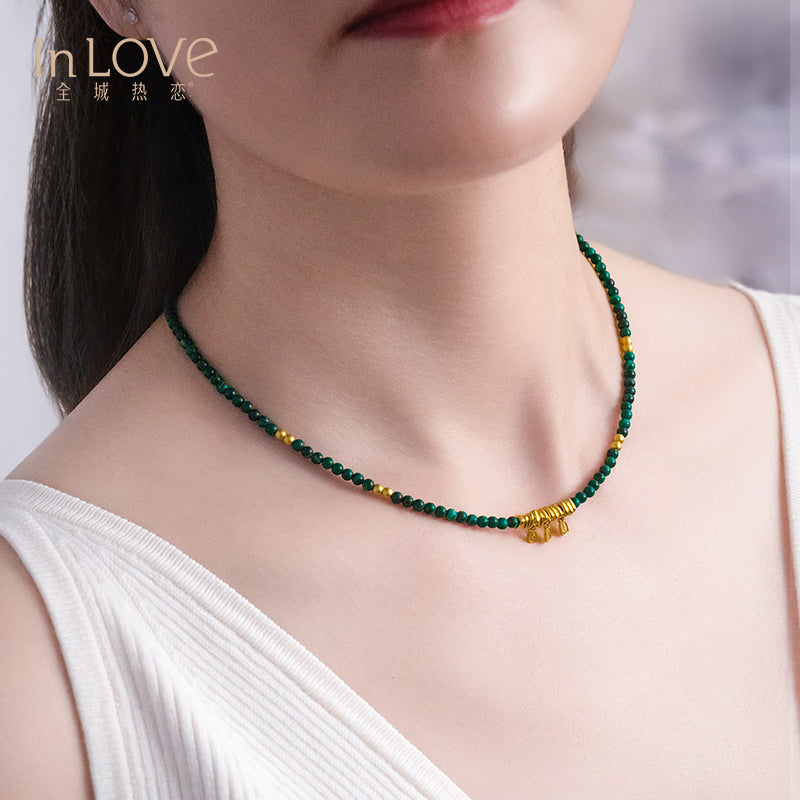 24K Malachite Necklace
