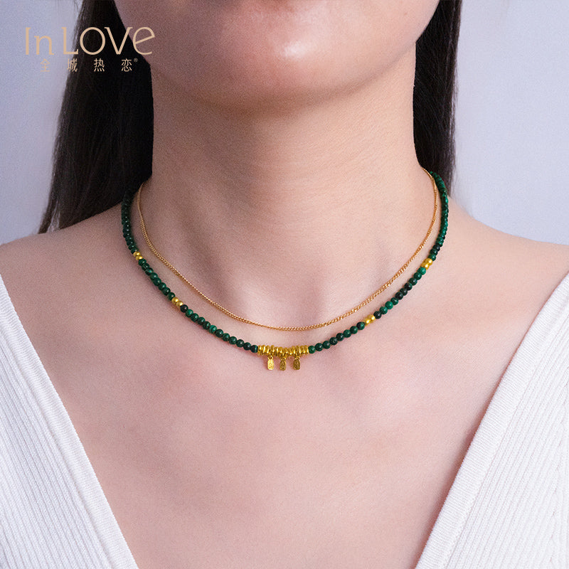 24K Malachite Necklace
