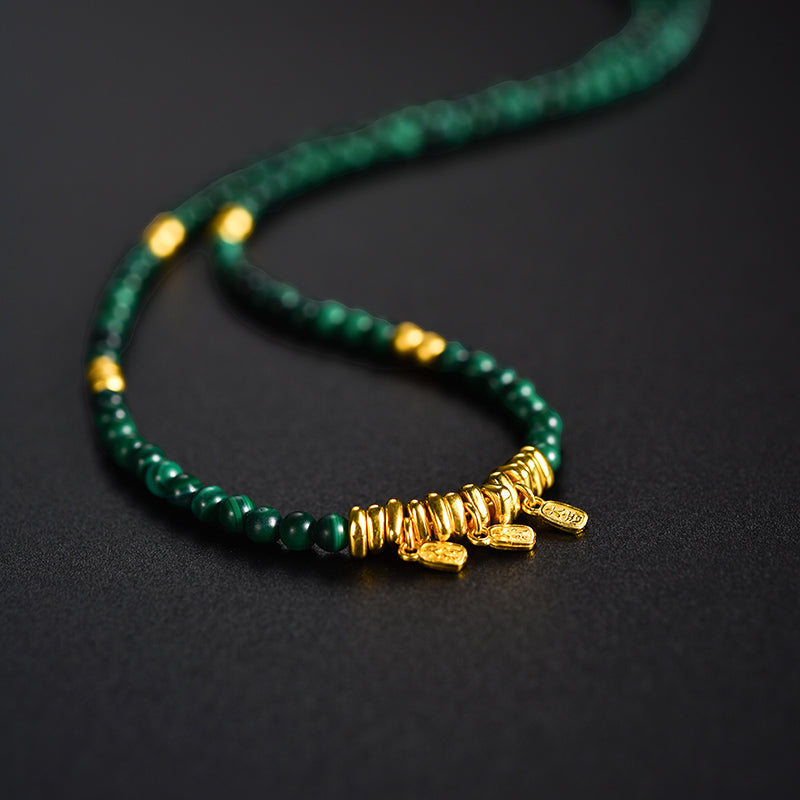 24K Malachite Necklace