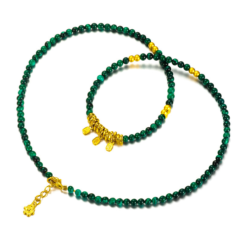 18K Necklace Treasure Gold with Malachite