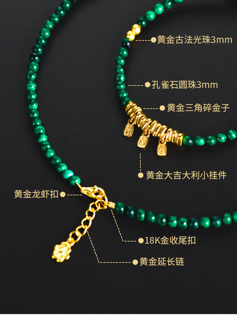 24K Malachite Necklace