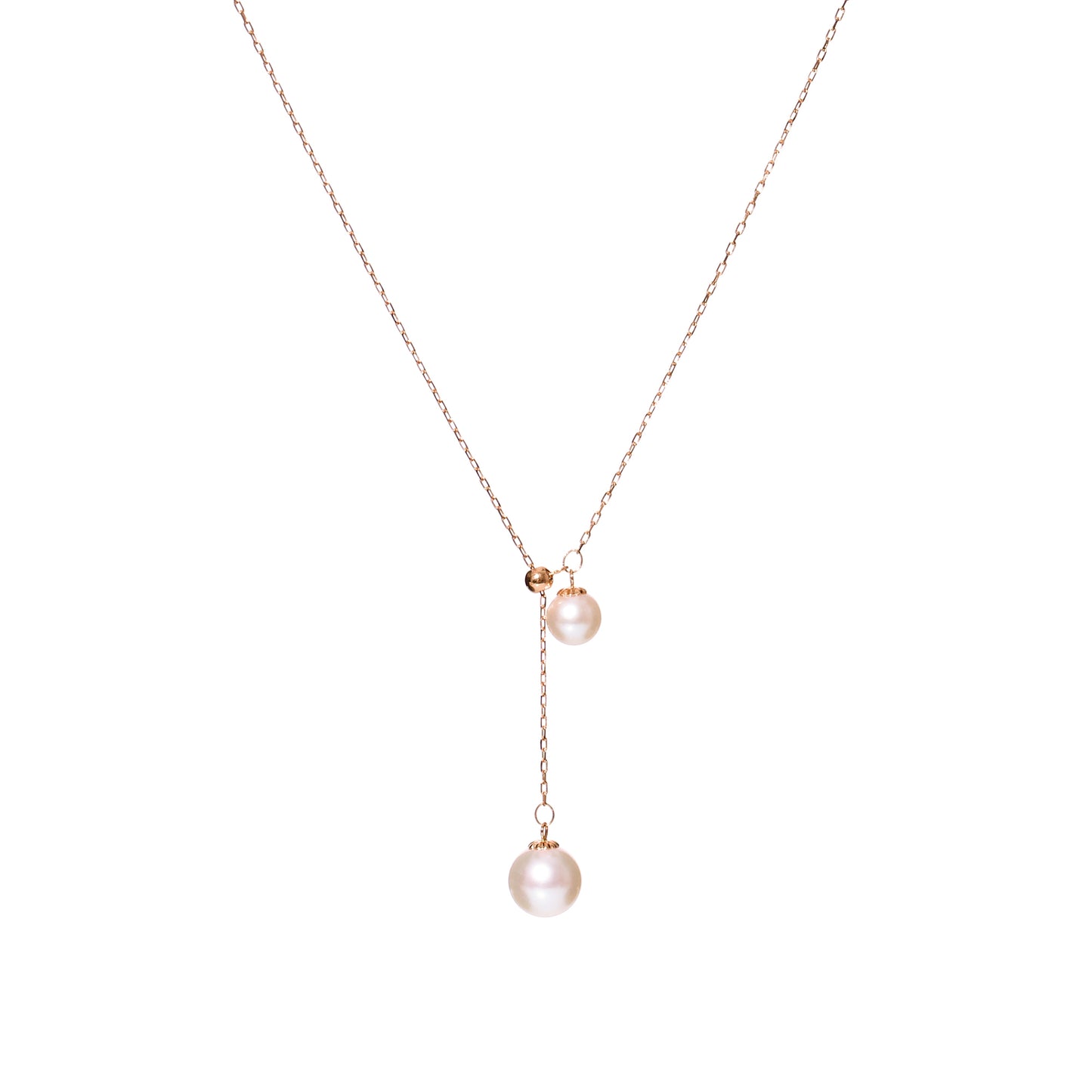 18K Gold Akoya Twin Pearl Y-Necklace β Adjustable Elegance