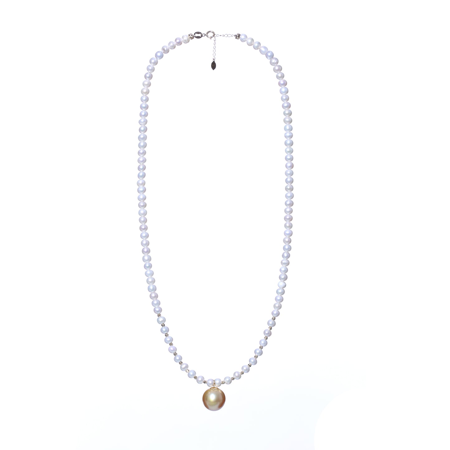 18K Fresh Water Pearl & South Sea Golden Sunset Necklace
