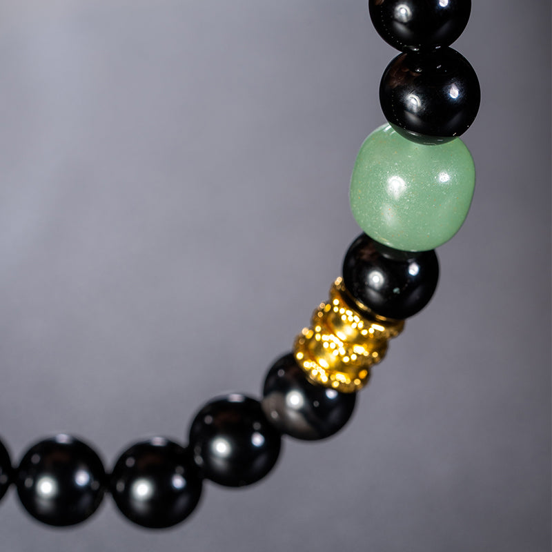 24K Black Agate Bracelet
